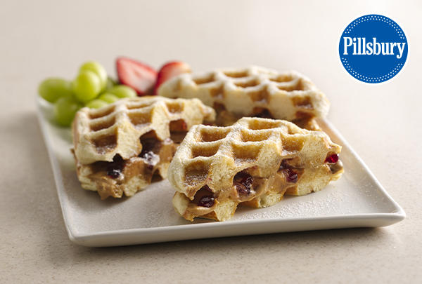 PB & J Waffle Sandwiches